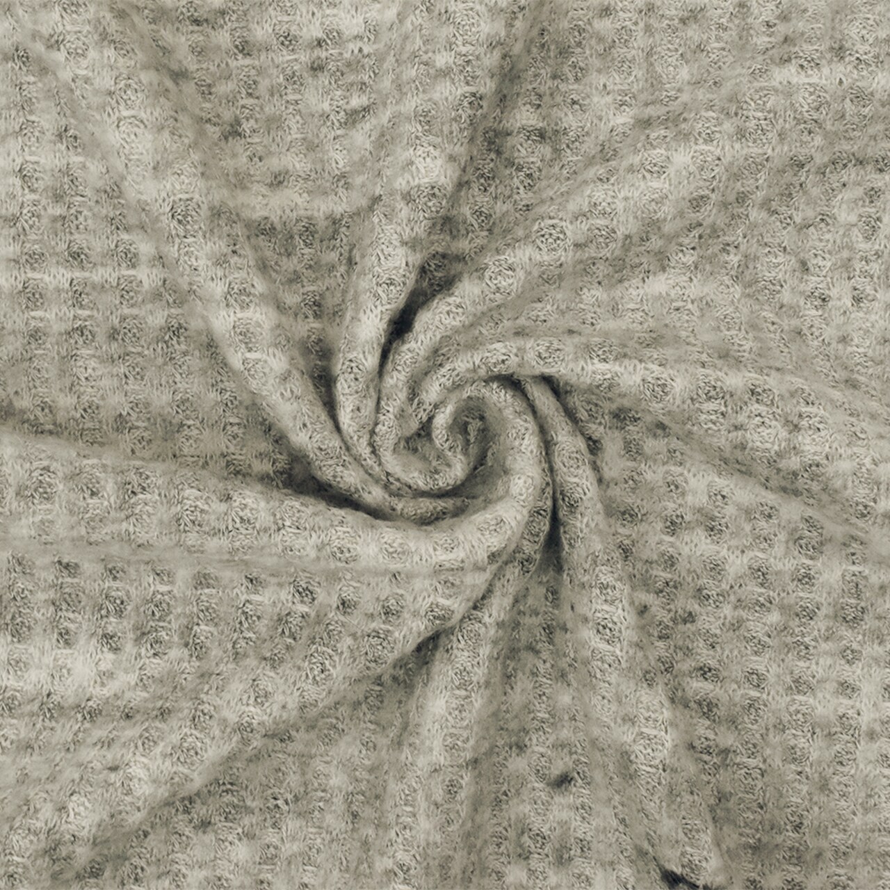 Old Ivory-Black Texture Stretch Brushed Thermal Knit Fabric By the Yard